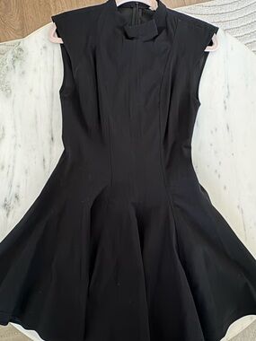 Zara Black Sleeveless Fit-and-Flare bardot Mini Dress